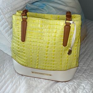 Brahmin Yellow and White Purse Like New